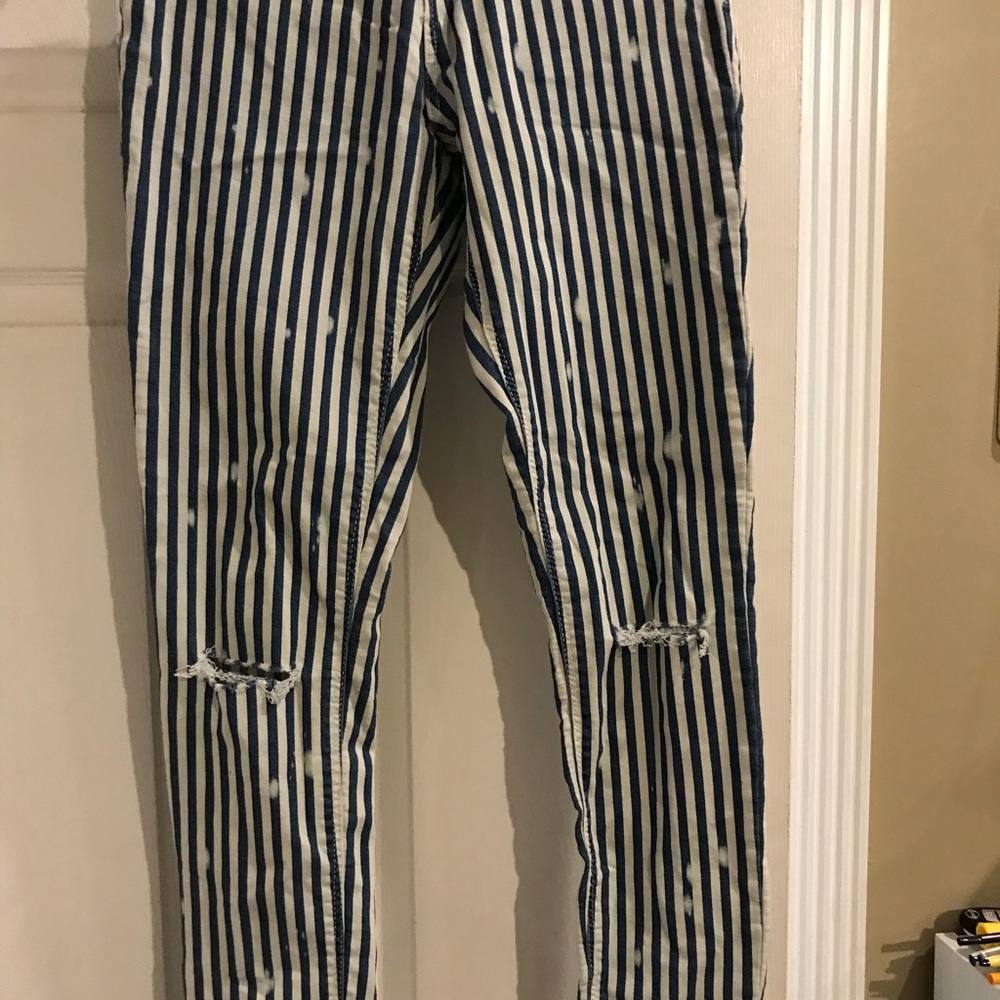 Zara Pinstriped Skinny Jeans - 8